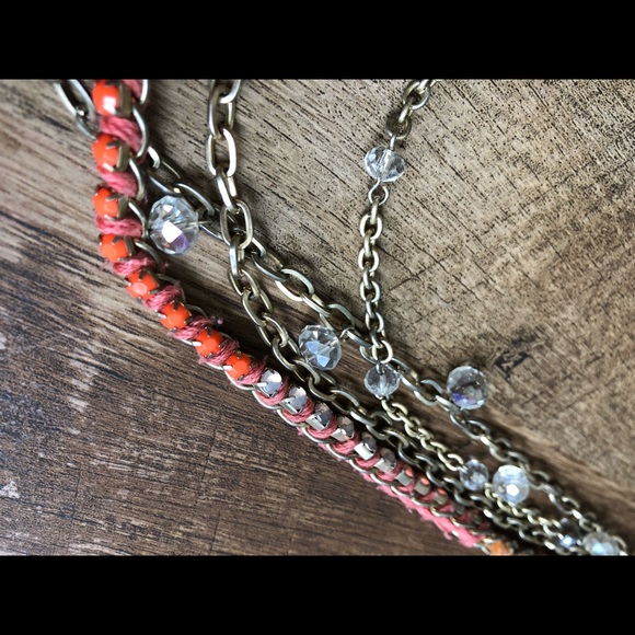 Tiered metal/stone/color wrap necklace - Picture 4 of 4